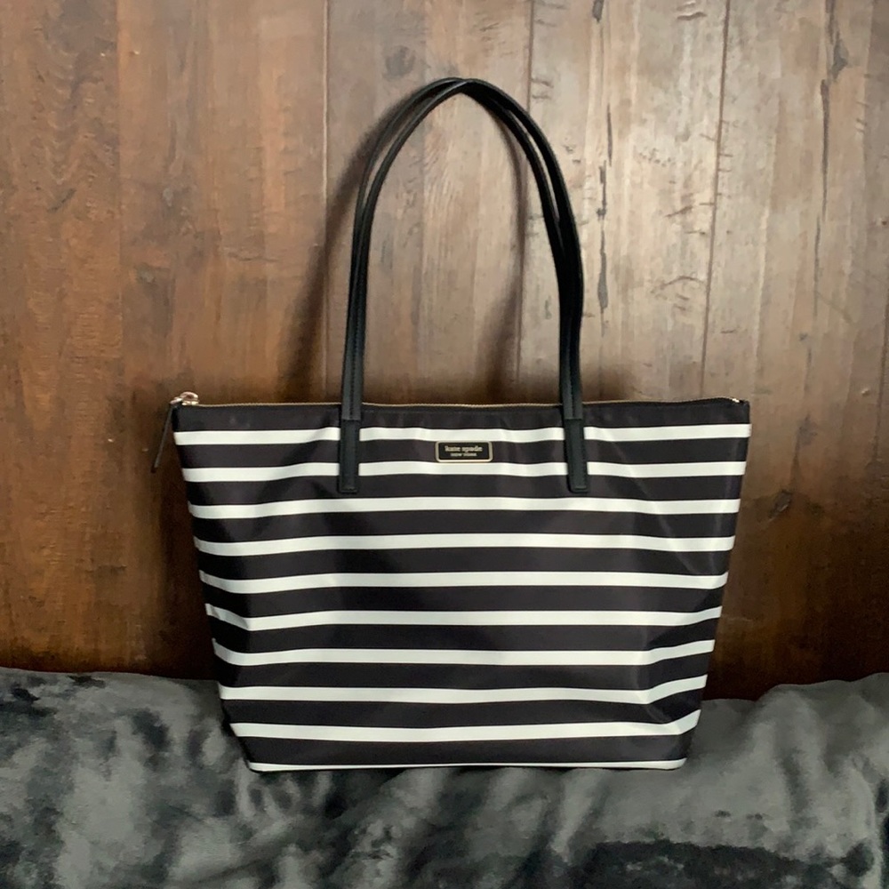 Kate Spade Hayden sailing stripe top zip tote
